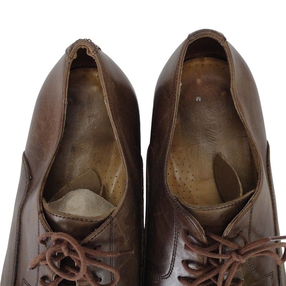 Saks Fifth Ave Mens Fred Cap Toe Lace up Brown Leather Oxford Shoes Size 9M main image 4